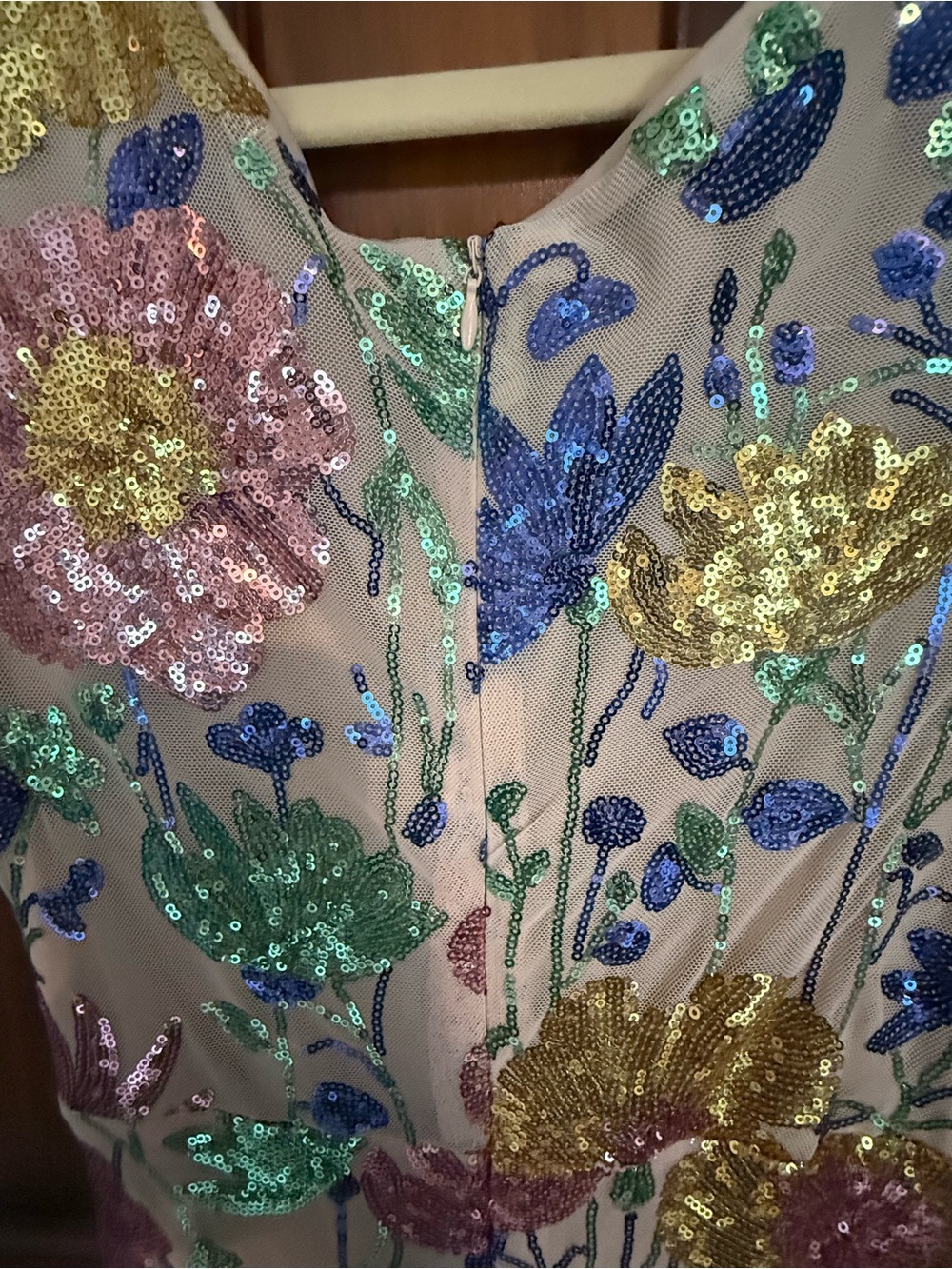 Embellished Floral Sequin Maxi Dress - Picture 12 of 12